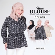 KM Tiara Fashion Blouse Ruffle Muslimah Free Size Modern Blouse [B8577]