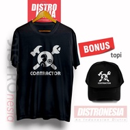 Premium contractor t-shirt with bonus safety first building project contractor hat