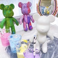 7.5cm Bear DIY Bearbrick Fluid Painting Model Handmade Toy KAWS Figure Block Bear Doll Ornaments