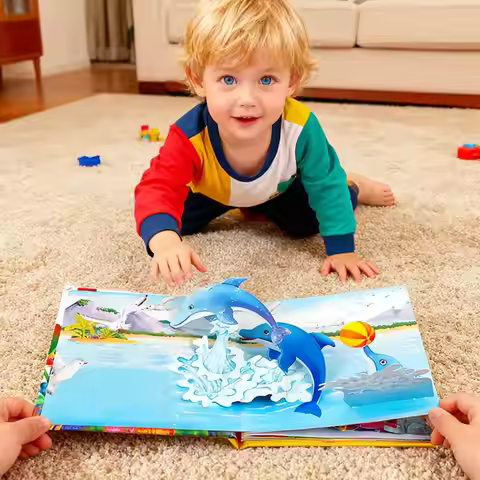 Interesting 3D Books for Animal Friends, 3D Flipping Books for Babies, Puzzle Enlightenment, Cogniti