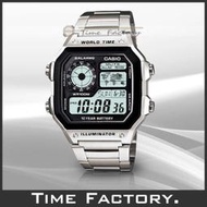 【時間工廠】全新 CASIO 10年電力 世界時間方型復古錶款 AE-1200WHD-1A