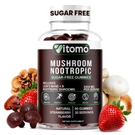 Mushroom Complex Gummies for Adults - Sugar-Free Strawberry Mushroom Supplement Gummies - 10 Complex