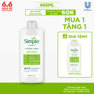 NƯỚC TẨY TRANG SẠCH SÂU DỊU NHẸ - SIMPLE MICELLAR WATER 400ML