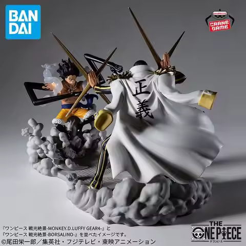Bandai Original Banpresto SENKOUZEKKEI One Piece Monkey D Luffy GEAR4 Borsalino Action Figures Anime