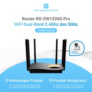 Ruijie Reyee RG-EW1200G PRO Dual-Band 2.4Ghz and 5Ghz 6 Antennas Used Original Bonus Adapter