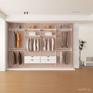 Metal Wardrobe Storage Rack Open Wall-Mounted Closet Metal Closet Wall-Mounted Simple Wardrobe 9JVS