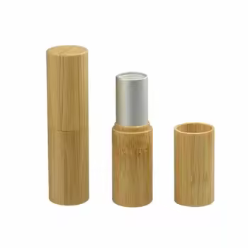eco friendly mini portable Empty Wooden Bamboo DIY Lipstick Lip Balm Tube Cap Cosmetic Container for
