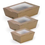 BIOPAK small/Large BioBoard Lunch Box With Window (50s)