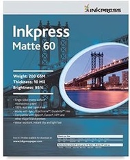Inkpress PP60851150 Commercial Matte Inkjet Printer Paper, Photo Paper, 60 8.5in. X 11in. 50 Sheets