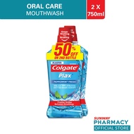 Colgate Mouthwash Plax Peppermint 2X750ml