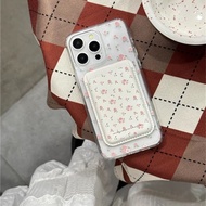 Simple Small Flower Aesthetic Card Holder Casing Samsung 0 A37 A57 5G A07 A17 A56 A36 A26 A16 A06 5G
