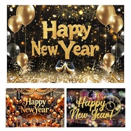 New Years Backdrop 2D Print Golden Balloons Banner 39x59in Wall New Years Decorations 2026 for Gradu