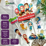 Omar Hana Character Cake Topper 1 set / Children's Birthday Cake Pick Cake Decoration