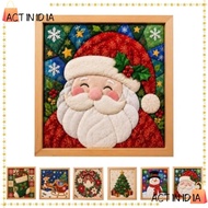 ACTINIDIAKF 1 Set Christmas Fabric Painting Kit, Cotton Fabric Christmas Themed Christmas Fabric Art