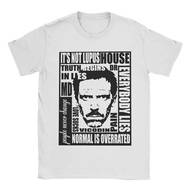 Kemeja-T Dr Gregory House MD untuk Lelaki, Kemeja-T Kapas Tulen yang Menarik, Kemeja-T Berleher Bula