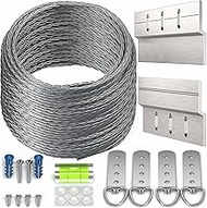 Heavy Duty Picture Wire Hanging Kit - French Cleat Hanger, D-Ring, Screws, Z Bar Clips Hanging Mount