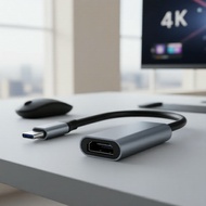 VGA to Type C USB 3.1 HDMI Converter Adapter for Laptop Tablet TV MacBook HDTV 4K  Penukar penyesuai