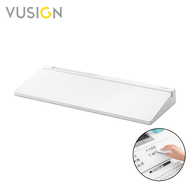 Vusign ไวท์บอร์ดกระจกตั้งโต๊ะ มีช่องเก็บของ ที่วางมือถือ วางแป้นพิมพ์ได้ จัดโต๊ะคอม อุปกรณ์สำนักาน G
