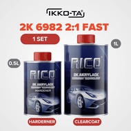 [READY STOCK] IKKOTA Rico 2K 6982 2:1 Fast Clearcoat + Hardener Germany Tech Kilat Maksimum High Sol
