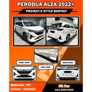 PERODUA ALZA 2022-2025 PROJECT X BODYKIT BUMPER SKIRT LIP NEW ALZA BARU PROJECT-X ALZA PROJECTX SKIR