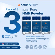 Xandro Lab Pure NMN Powder 90g [Pack of 3] | Xandro Lab Pure NMN Powder 30g | Boost NAD+, Energy Boo