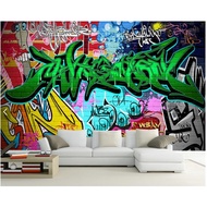 Custom graffiti wallpaper, colorful graffiti mural for bar ktv hotel background wallpaper home decor
