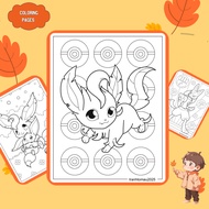 Set of 34/20/10 coloring pages, coloring pages for children with Pokemon Leafeon, Lucario, A4, A5 re