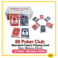 One Deck 88 Poker Club Standard Casino Playing Card (Random Color), Made in Malaysia, 52 Cards + 4 j