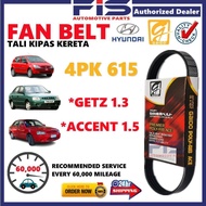 FIS Gaido Fan Belt Hyundai Accent 1.5 Getz 1.3 Air Cond Alternator Power Steering Belt 4PK615 Tali K