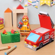Mobil Pemadam Kebakaran Paper Craft Firefighter Papercraft Miniature