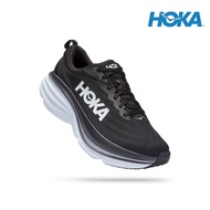 Hoka men Bondi 8 wide running shoes-Black/White