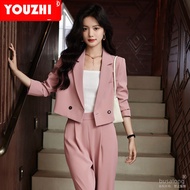 New【Real Stock】Women's office set wear long Coat and pants 2 piece business work clothes S~4XL GDX-8
