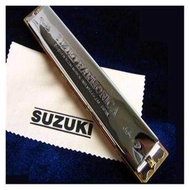 SUZUKI Study-24 (KEY C) ฮาร์โมนิก้าซูซูกิสีเงิน ฮาโมนิก้าคีย์Cเม้าออแกนขนาด24ช่อง เมาท์ออแกน SILVER 