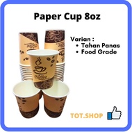 Paper Cup 8oz Coffee Brown White Paper Coffee Cup