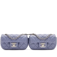 Chanel Lavender Quilted Lambskin Twin Mini Classic Flap Bag Silver Hardware, 2011