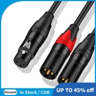 XLR to XLR Y-Splitter Cable Balanced XLR Female to Dual XLR Male Audio Microphone Adapter 2 XLR to X