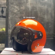 Retro Bogo Vespa Italy Orange Helmet