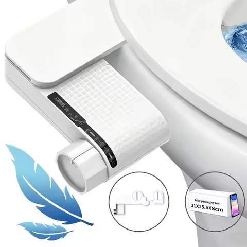 Bidet Toilet Seat Bidet Attachment Ultra-Slim Toilet Seat Attachment Dual Nozzle Bidet Adjustable Wa