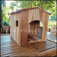 Pet house Cat house Dog house บ้านแมว บ้านสุนัข บ้านหมา บ้านสัตว์เลี้ยง บ้านสัตว์ ไม้สัก ขนาด 38X34X