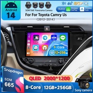 Android 14 Carplay Auto Car Radio For Toyota Camry 8 XV 70 2017 2018 2019 2020 Multimedia Video Play