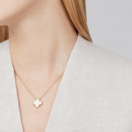 VCA18K gold lucky four-leaf clover necklace Alhambra series 18K yellow gold and white gold and white