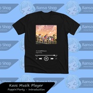Ranso Baju Bang Dream Poppin'Party - Introduction (イン・Ryokuクマン) Music Player T-Shirt Kaos Music Distro Anime Vocaloid Japan DTF Sablon