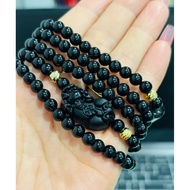 5-ring chain bracelet TA black mic pixiu four-leaf clover lucky fortune Water-Wood element