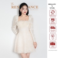 Luxury long-sleeved cream color high-end designer dress [Real photo] The Shilla-CT.C68C1.69D9.RE RE 