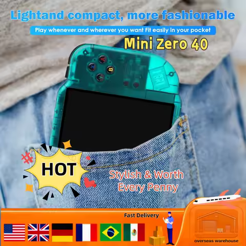 Mini Zero 40 Handheld Game Console WiFi & Vibration Motor 4" IPS Multi-Touch Screen Android A133P - 
