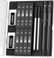 Four Candies 0.7 mm Mechanical Pencil Set with Case - 2PCS Metal Mechanical Pencils 0.7mm, 8 Tubes H
