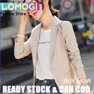LOMOGI Korean Plaid Jacket and Suit Blazer for Women Autumn 2020 Thin Slim Womens Suit Coat
