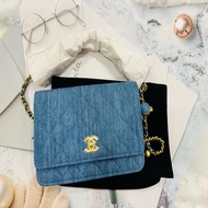全新 CHANEL 可調式牛仔金球 晶片款WOC 全新閒置未使用