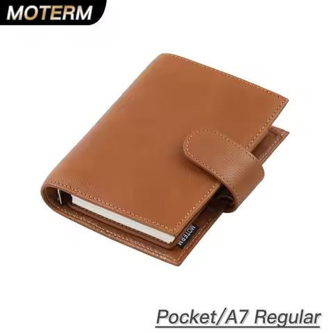 Moterm Full Grain Vegetable Tanned Leather Pocket Size Regular 2.0 Rings Planner A7 Notebook Agenda 