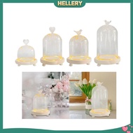 [HellerySG] Clear Glass Cloche Dome Table Centerpieces Container Nordic with Base Cloche